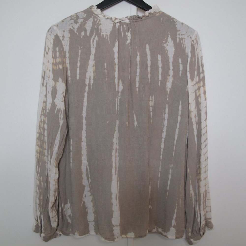KNOX ROSE Neutral Tie Dye Peasant Blouse - Picture 2 of 9